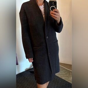 Wilfred Black Long 100% Wool Trench Coat